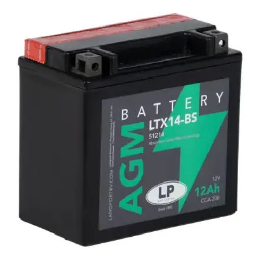 Slika Landport LTX14-BS L+ 12V 12Ah AGM starterski akumulator za motocikl