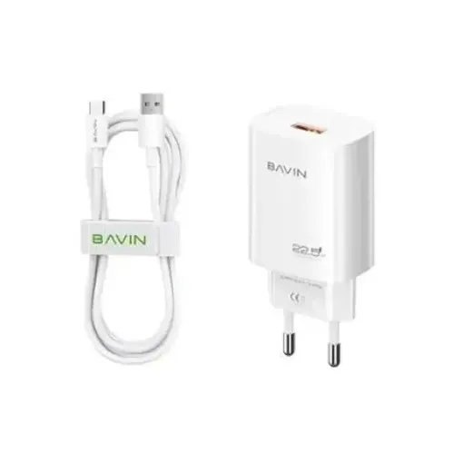 Slika Bavin PC995Y 22.5w Usb A + kabl Type C bela punjač