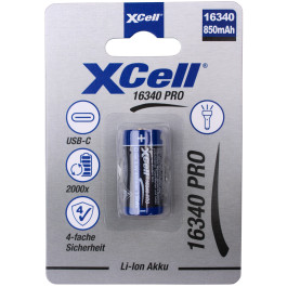 XCell 16340 Pro USB-C 3.6V 850mAh Li-ion punjiva baterija sa elektronskom zaštitom
